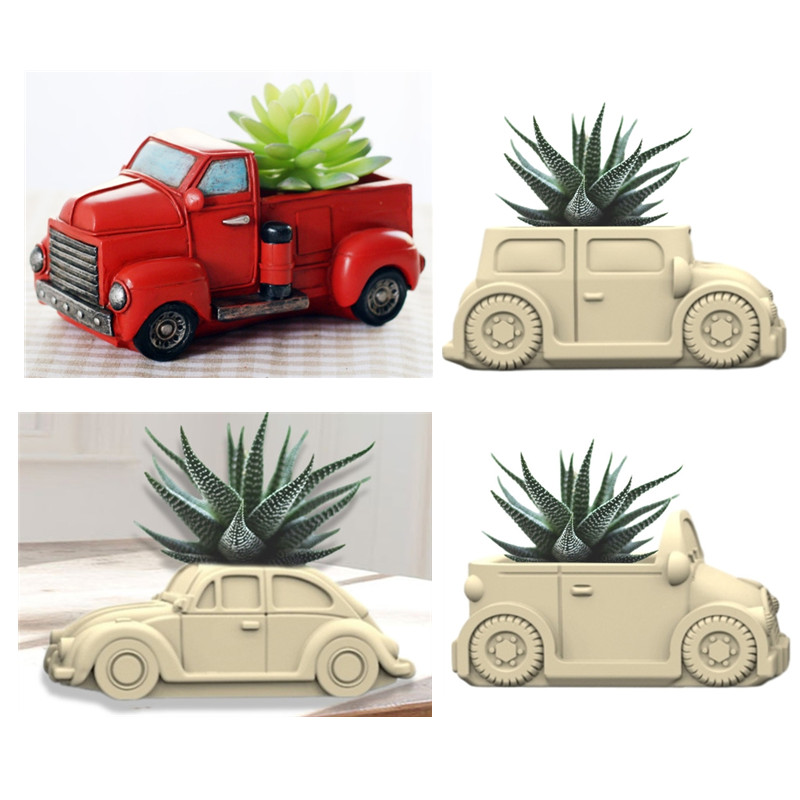 Potsticker Mold - 3D Car succulent plant flowerpot resin