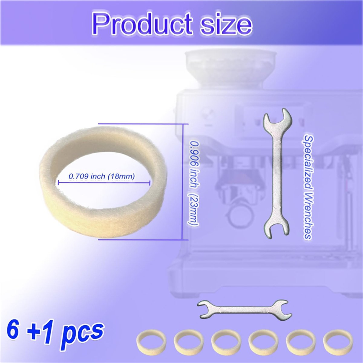 (A64E) 6Piece Felt Washer Repl - Breville Espresso Bes870 recension och pris