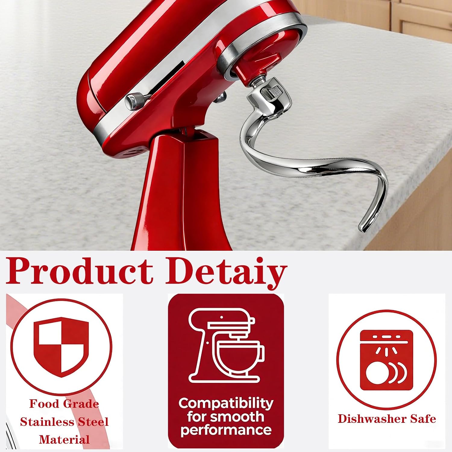 Stainless Steel Spiral Dough H - Kitchenaid Mixer Hand Mixer recension och pris
