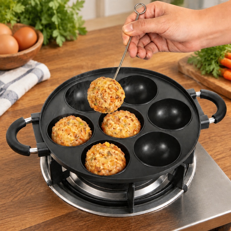 7-Cavity Aluminum Takoyaki Pan - Takoyaki Grill Plate recension och pris