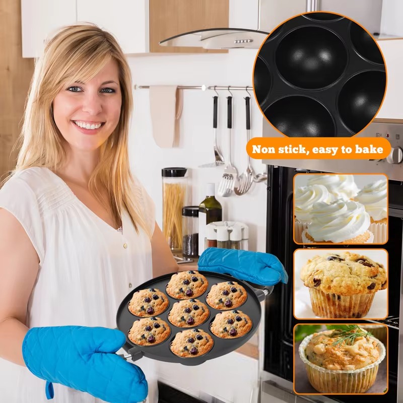 7-Cavity Aluminum Takoyaki Pan - Takoyaki Grill Plate recension och pris