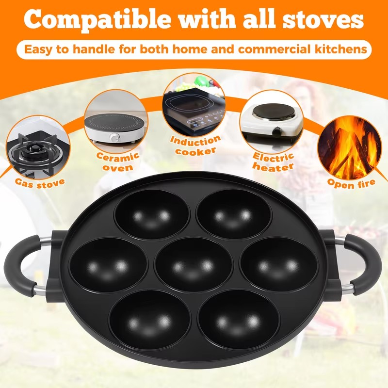 7-Cavity Aluminum Takoyaki Pan - Takoyaki Grill Plate recension och pris
