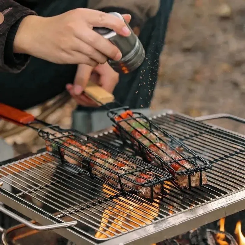 Wooden Handle BBQ Grilling Bas - Corn Dog Stick recension och pris