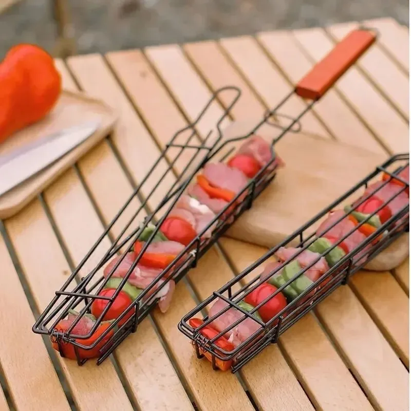 Wooden Handle BBQ Grilling Bas - Corn Dog Stick recension och pris